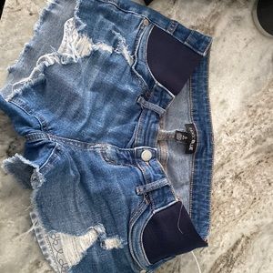 Indigo blue maternity jean shorts XS